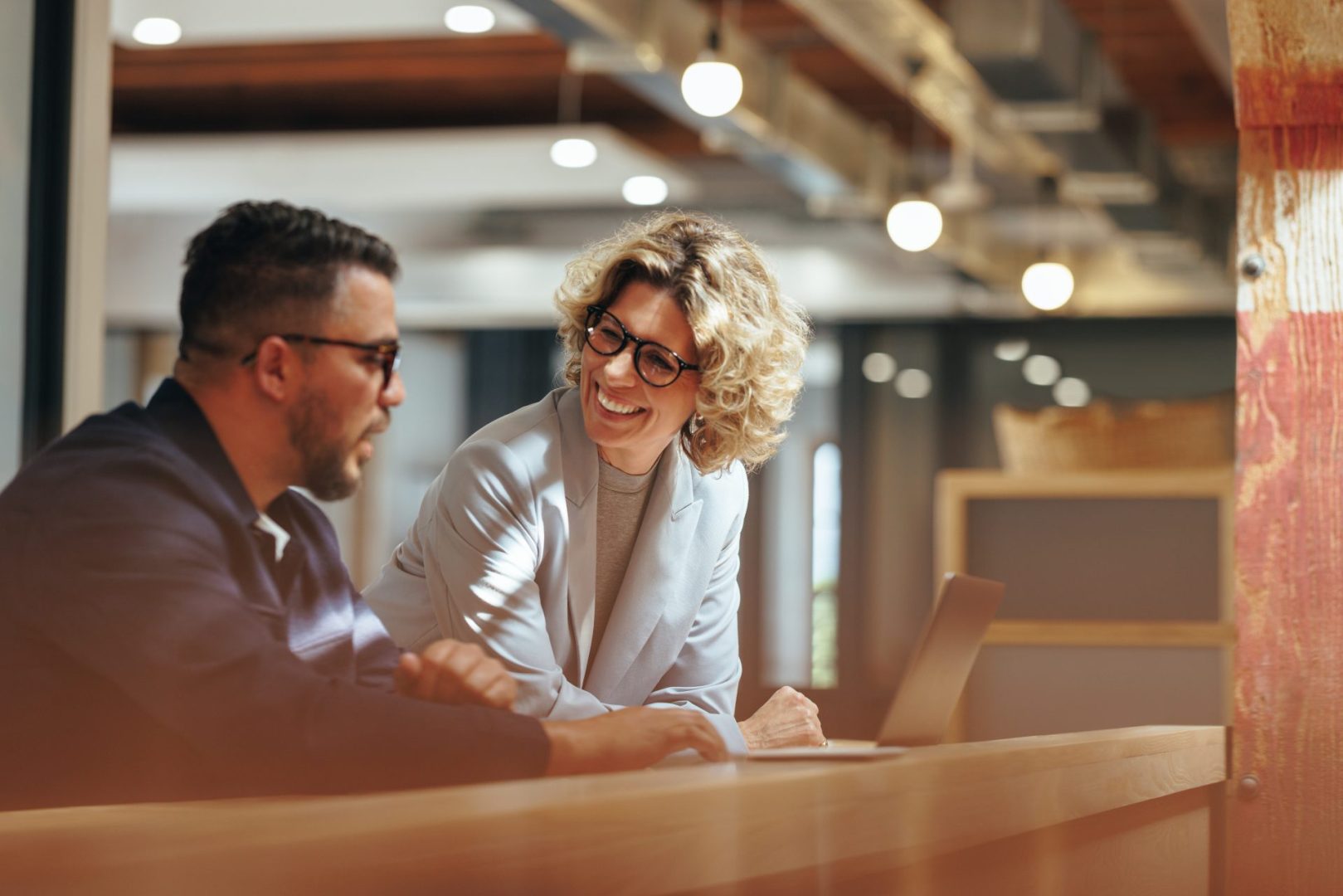 Successful business people working together in a coworking office